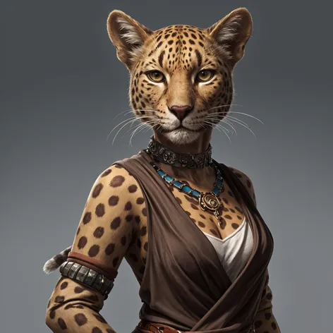 tabaxi female, leopard spots