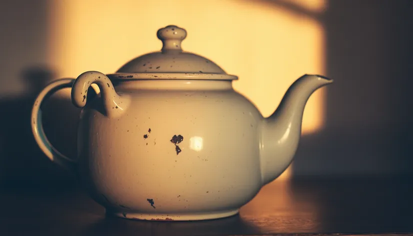 chipped teapot