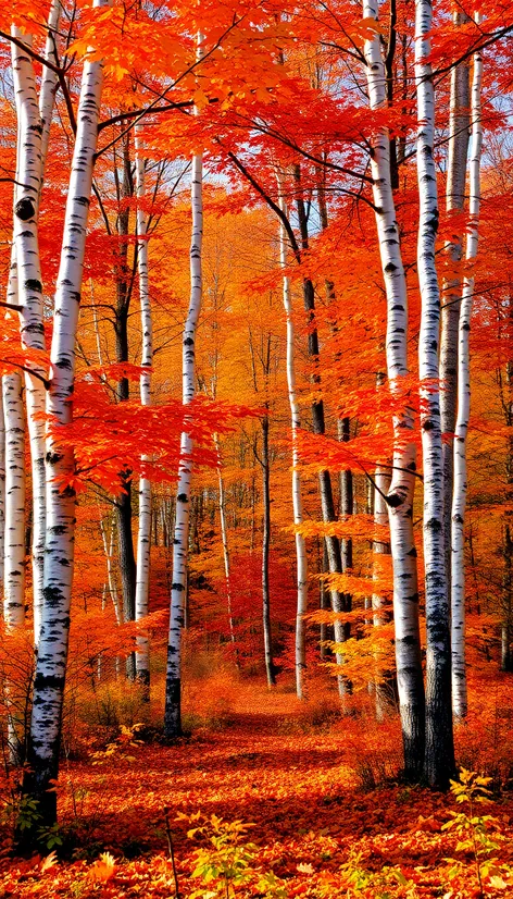 fall birch trees