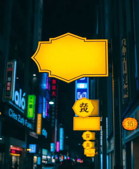 yellow street signs