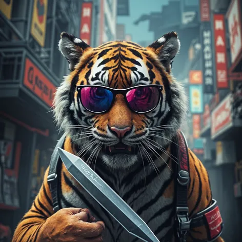 cool Tiger with blades