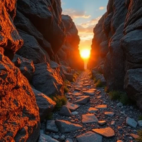 rocky sunset path photo