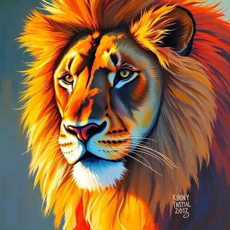 lion painting