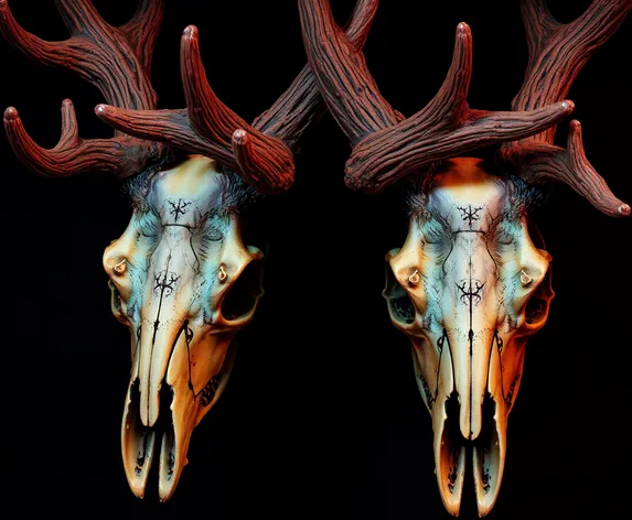 drawings of deer skulls