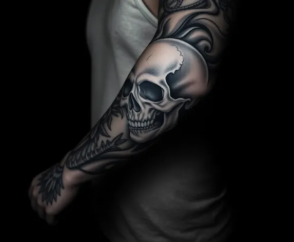 skull arm sleeve tattoos