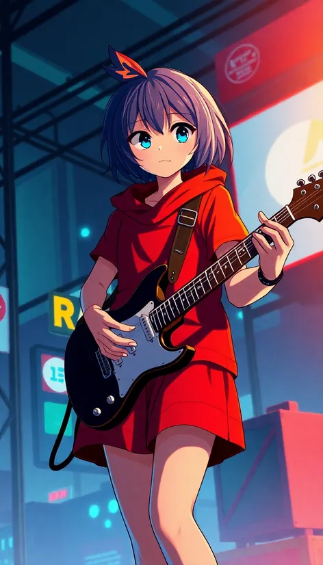 anime guy with guitar