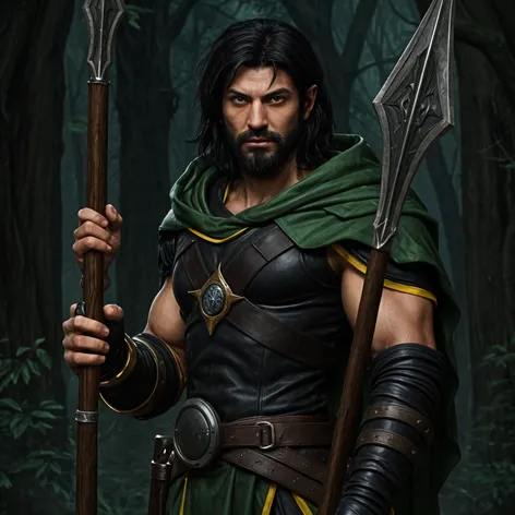 Half-elven warlock. Male, black