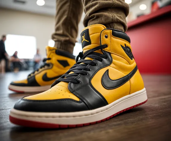 yellow and black jordans