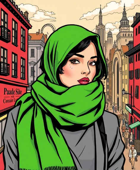 green scarf drawing