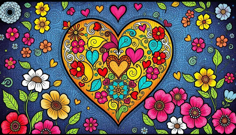 coloring book heart shape