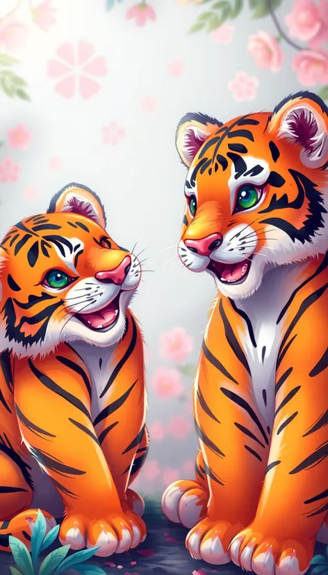 drawings of cute tigers