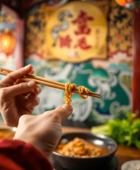 holding chopsticks