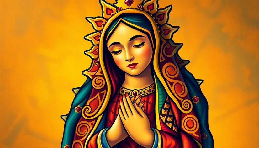 virgencita drawing color