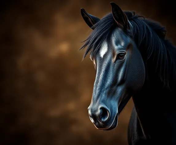 horse black background