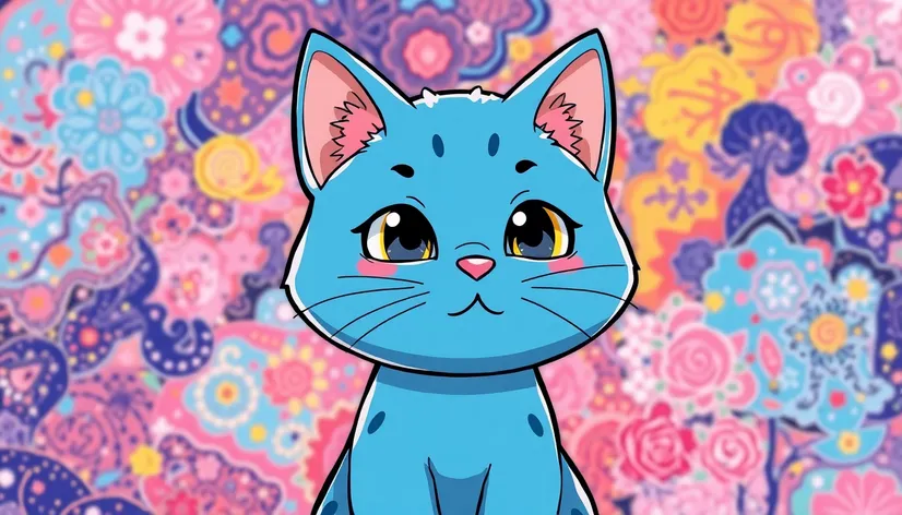 japanese blue cartoon cat