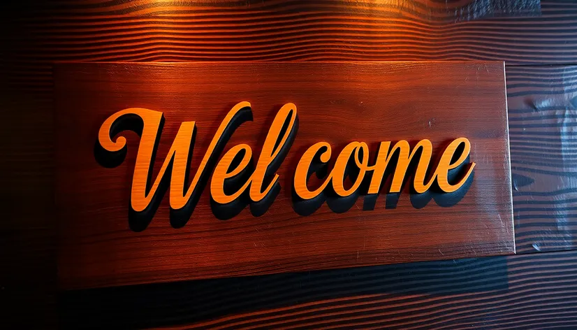 calligraphy welcome sign