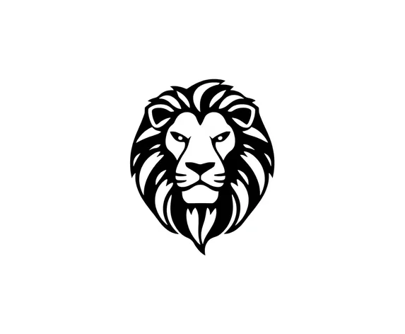 black and white lion