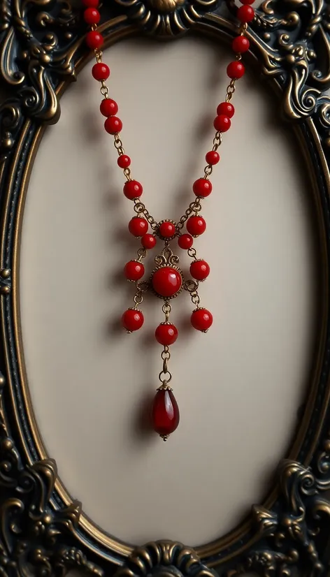 red bead necklace