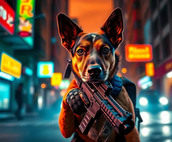 doggo with a gun