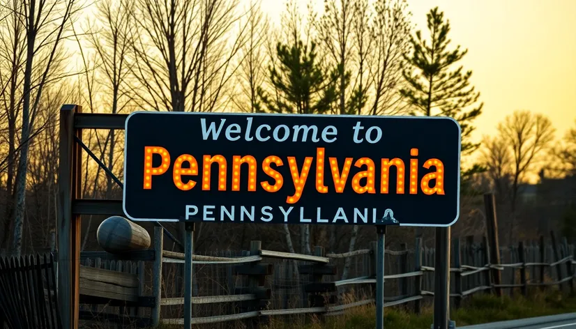 welcome to pennsylvania sign