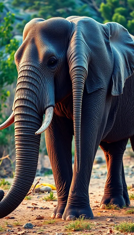 elephant with tail