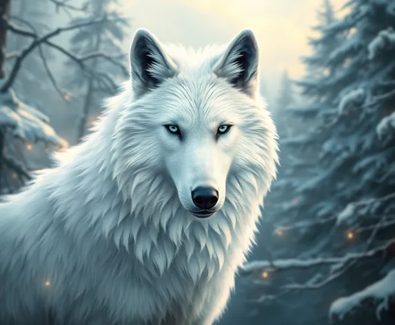 fantasy white wolf