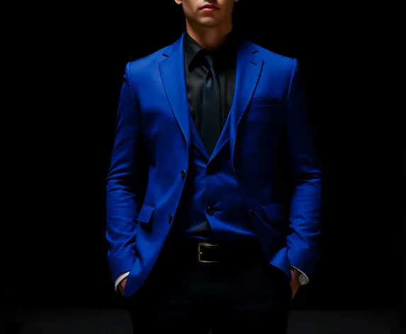 blue blazer on black