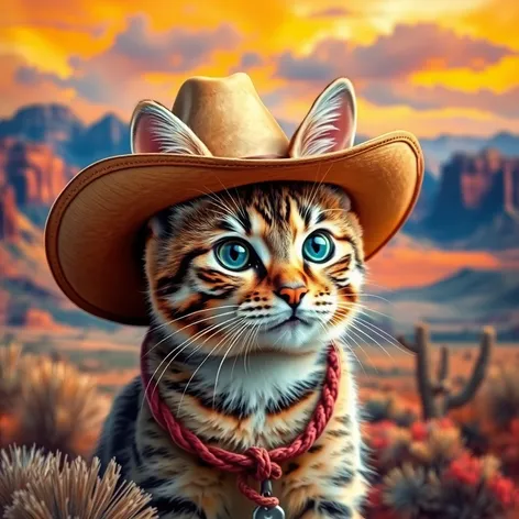 cat wearing a cowboy