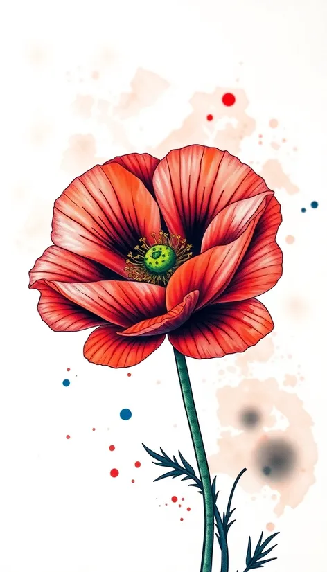 poppy tattoo flower