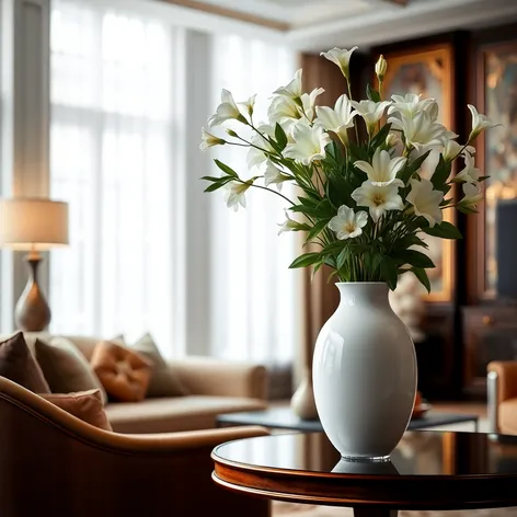 white flower vase