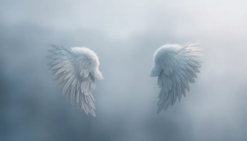 gray angel wings