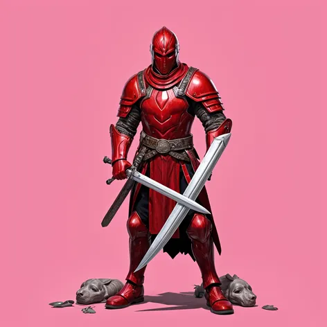 Warrior, red armor, full