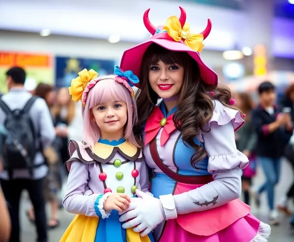 costume mom and daughter