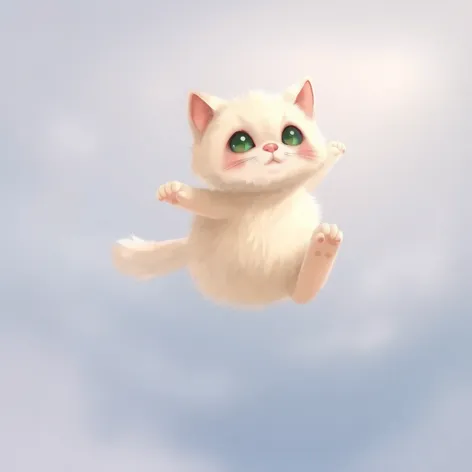 flying cream cat