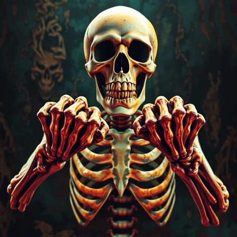 skeleton with both fists