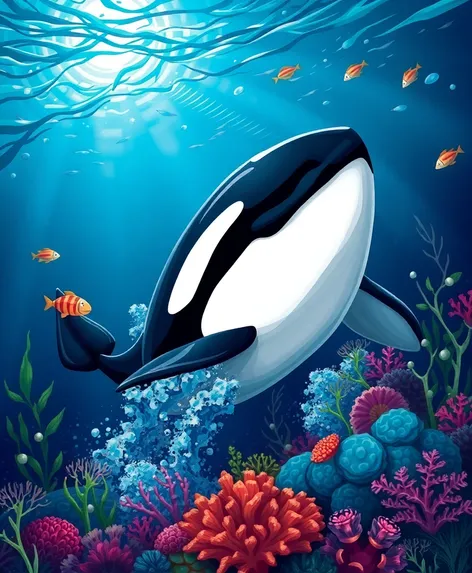 drawing of orca