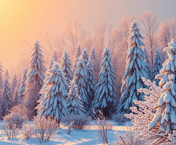 beautiful snow on trees