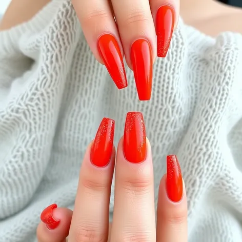 red orange nails