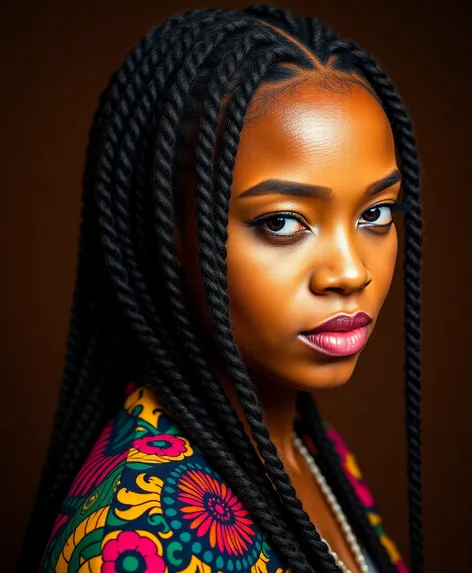 woman with box braids