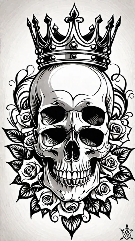 skull with crown tattoo