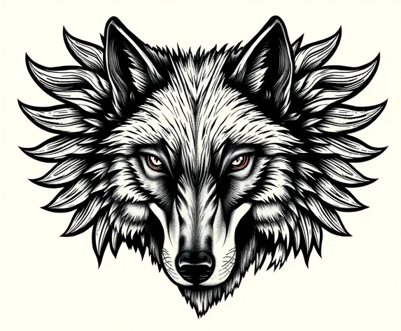 wolf head drawing