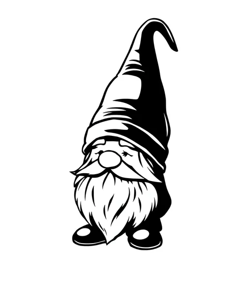 black and white gnome