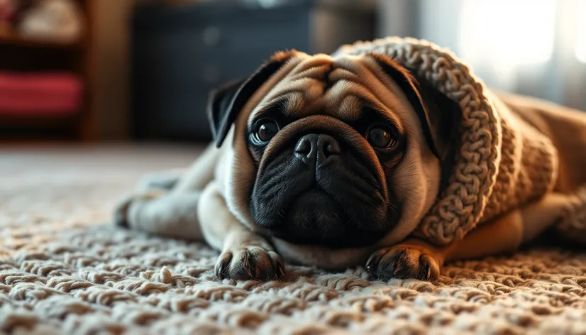 pug in a rug