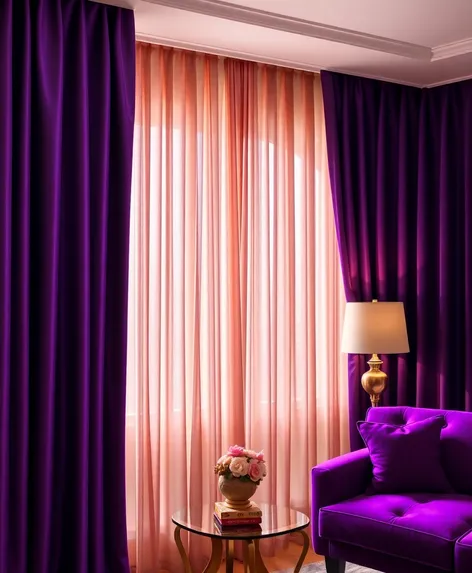 purple curtains