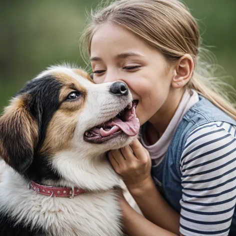 Little girl passionately kissing