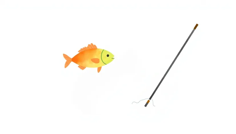 fish and fishingpole drawing