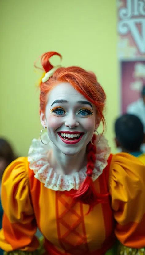 pretty female clown