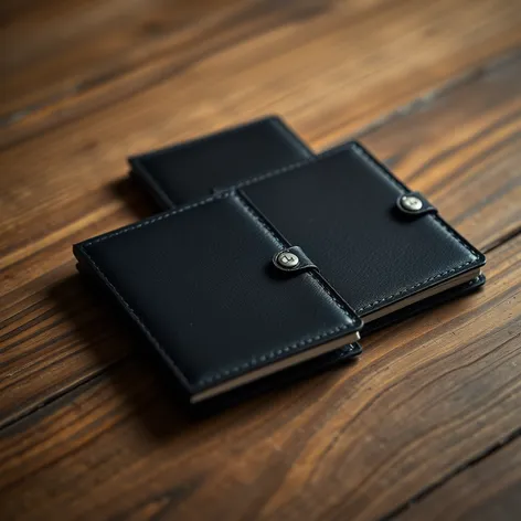 small black leather note