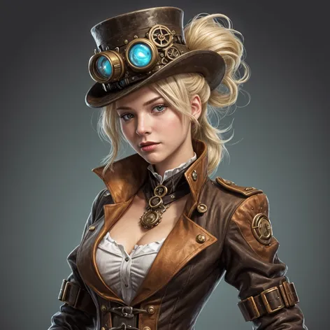 Steampunk blonde girl pretty