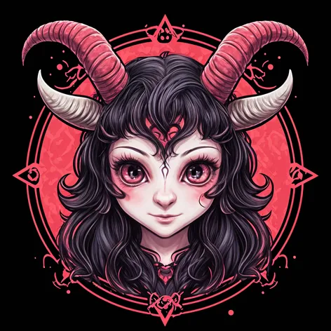 Kawaii baphomet demon goat